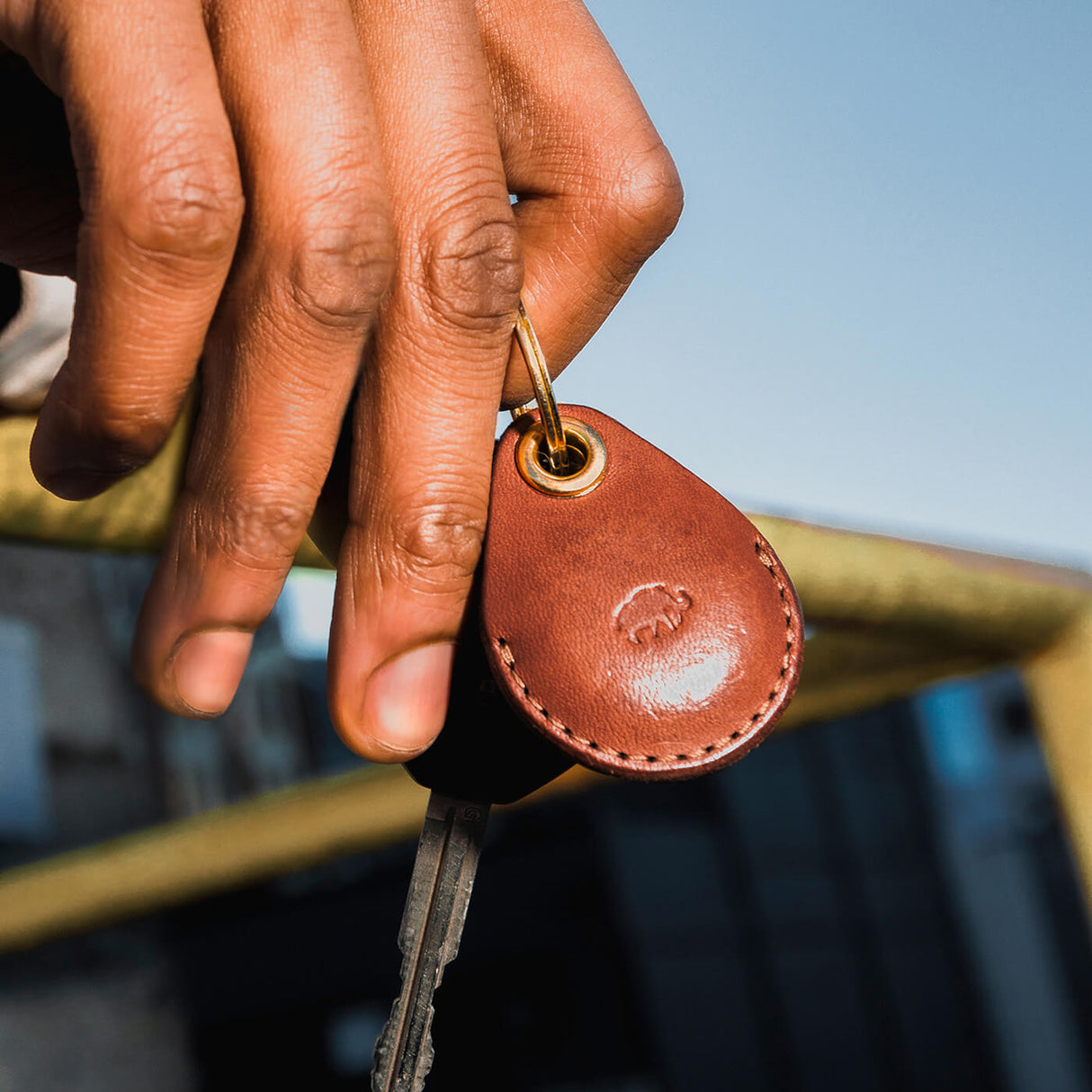 AirTag Case in brown leather
