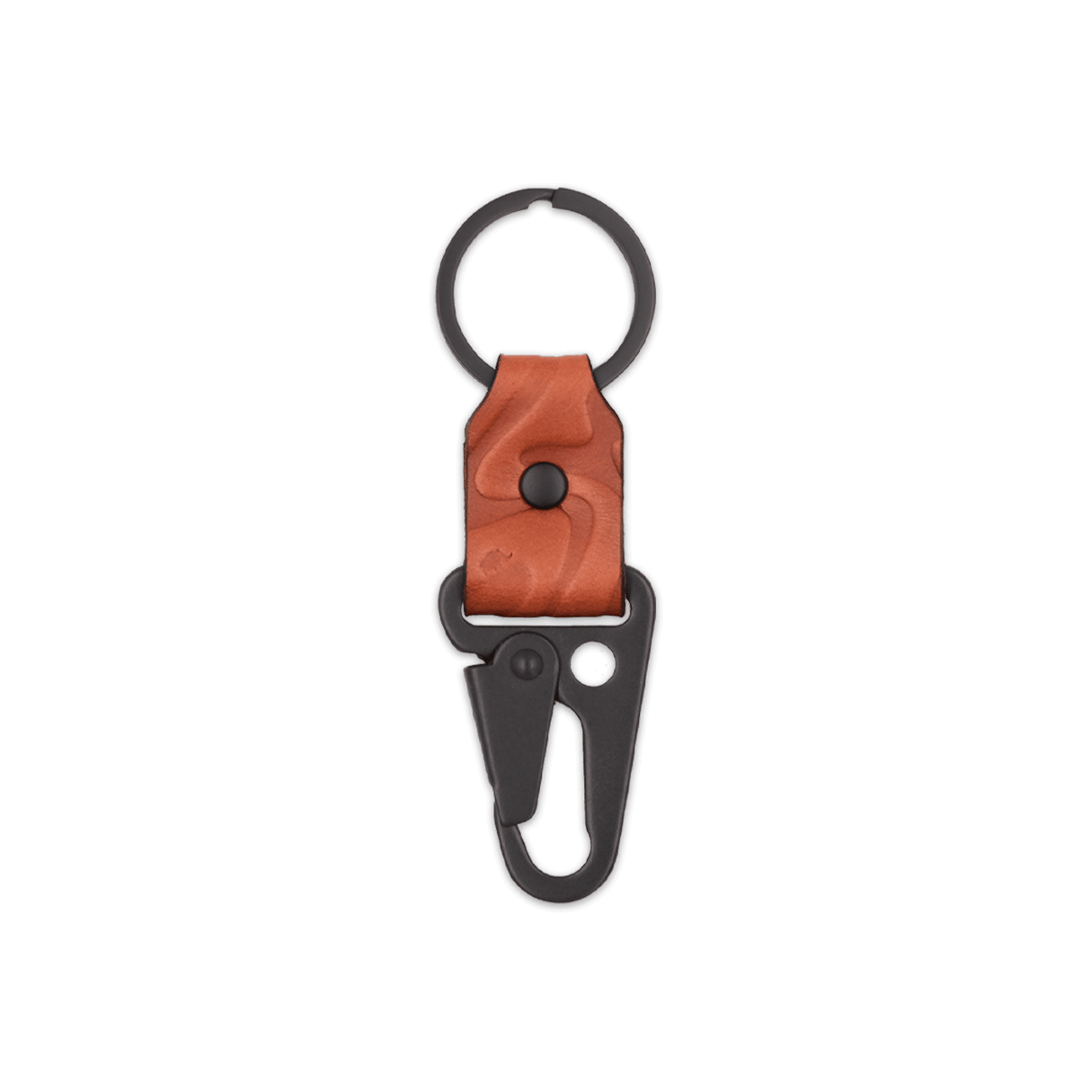 Brown Contour Texture Clip Keychain.