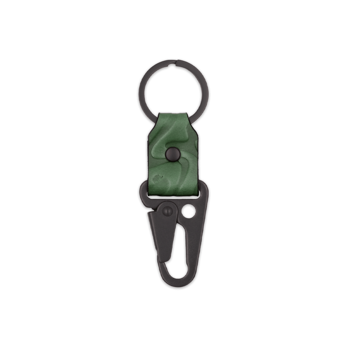 Green Contour Texture Clip Keychain.