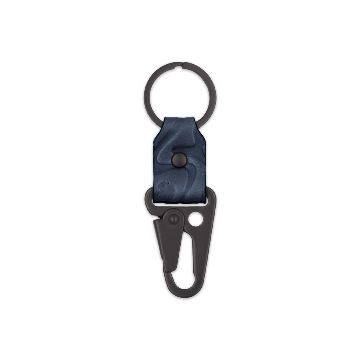 Navy Contour Texture Clip Keychain.