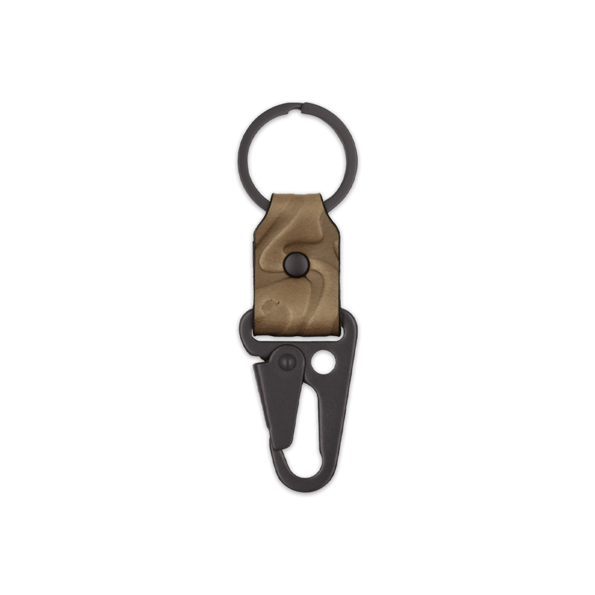 Olive Contour Texture Clip Keychain.