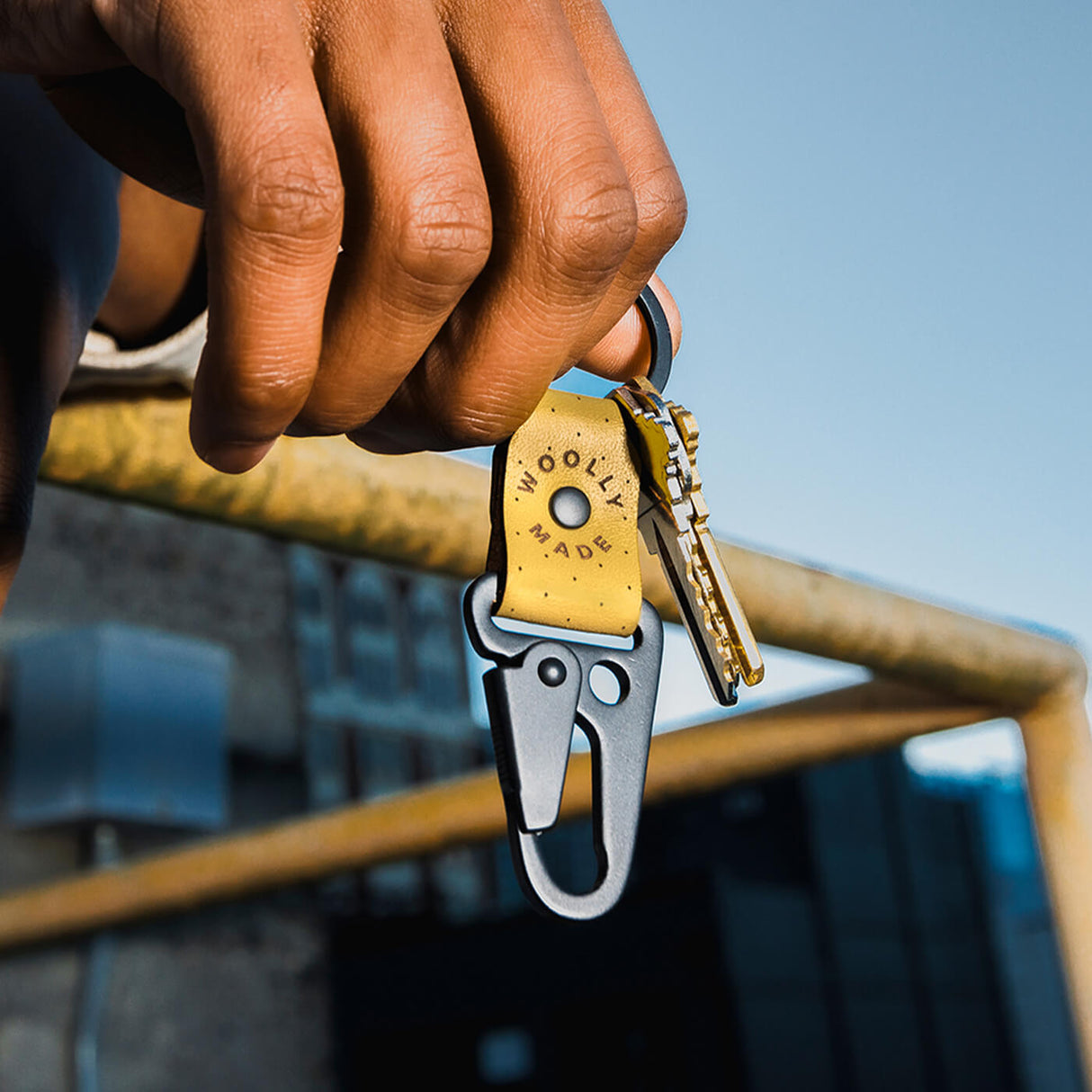 Clip Keychain in yellow leather