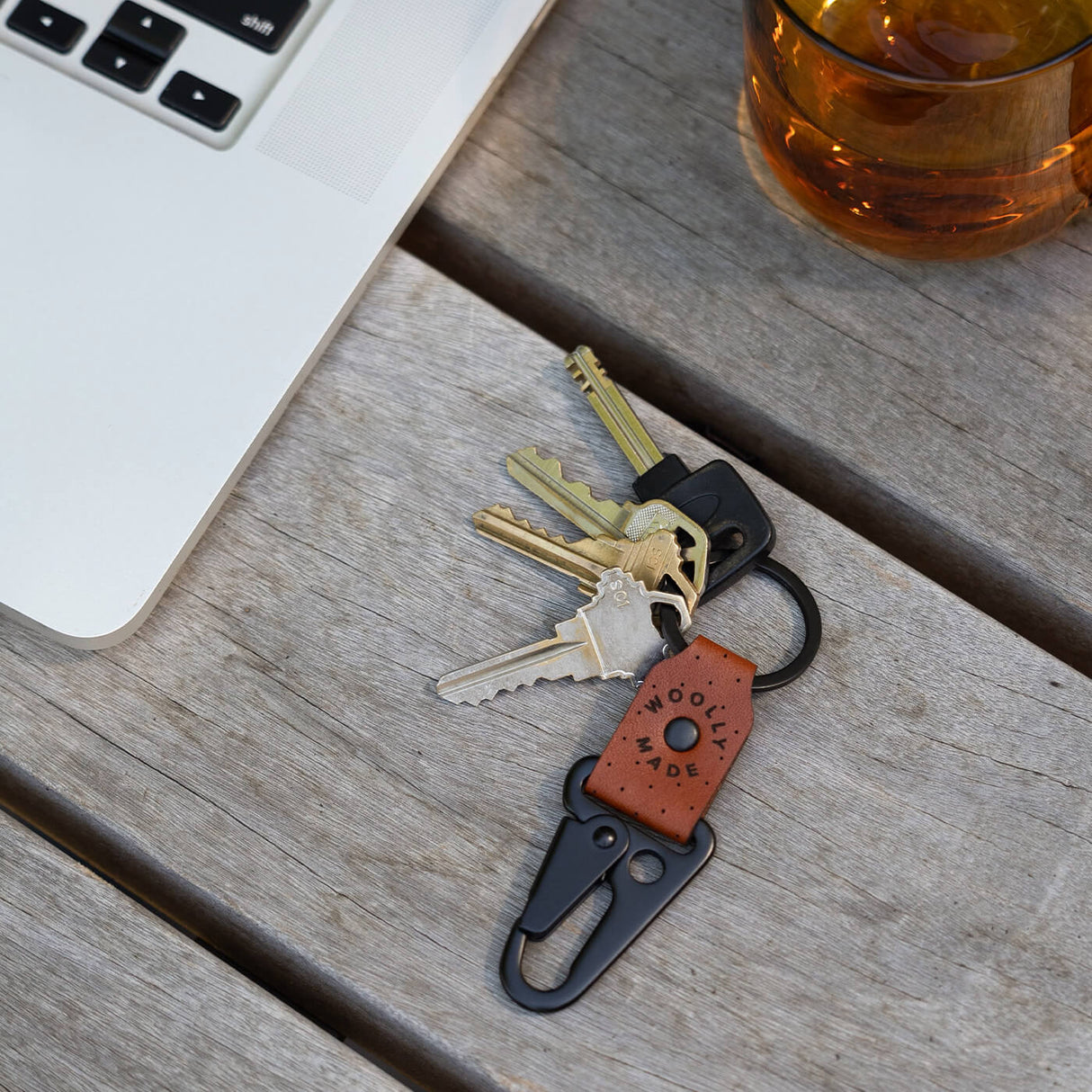 Clip Keychain in brown leather