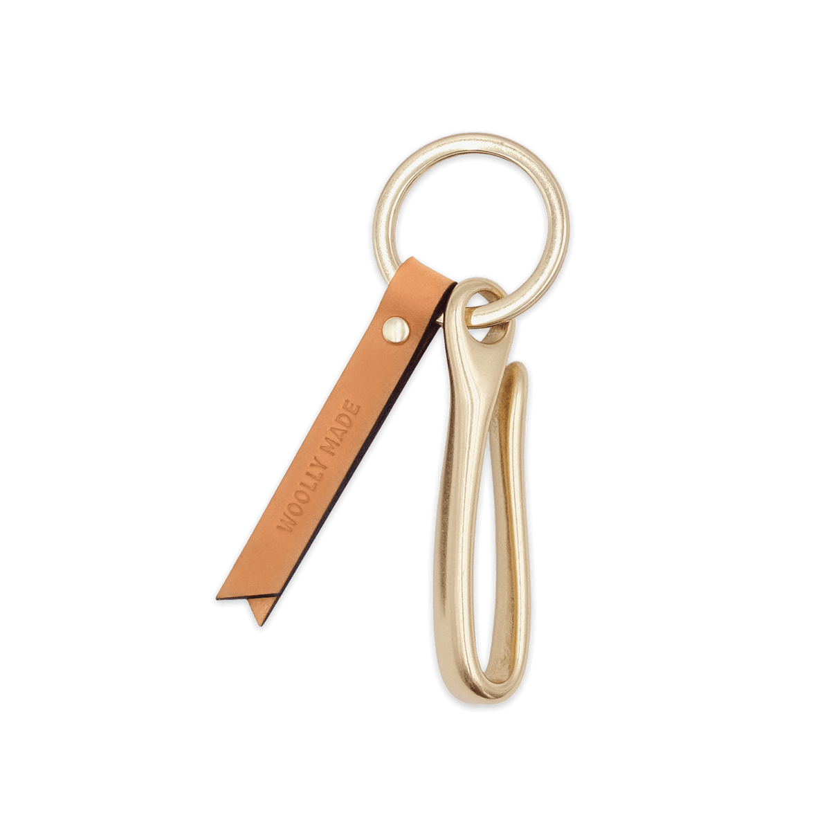 Woolly Made Fish Hook Keychain in Tan