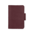 Burgundy leather Golf Scorecard Holder with pencil holder.