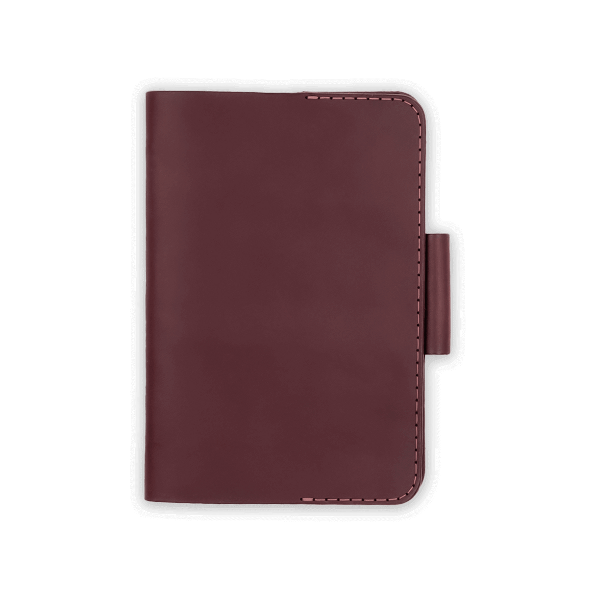 Burgundy leather Golf Scorecard Holder with pencil holder.