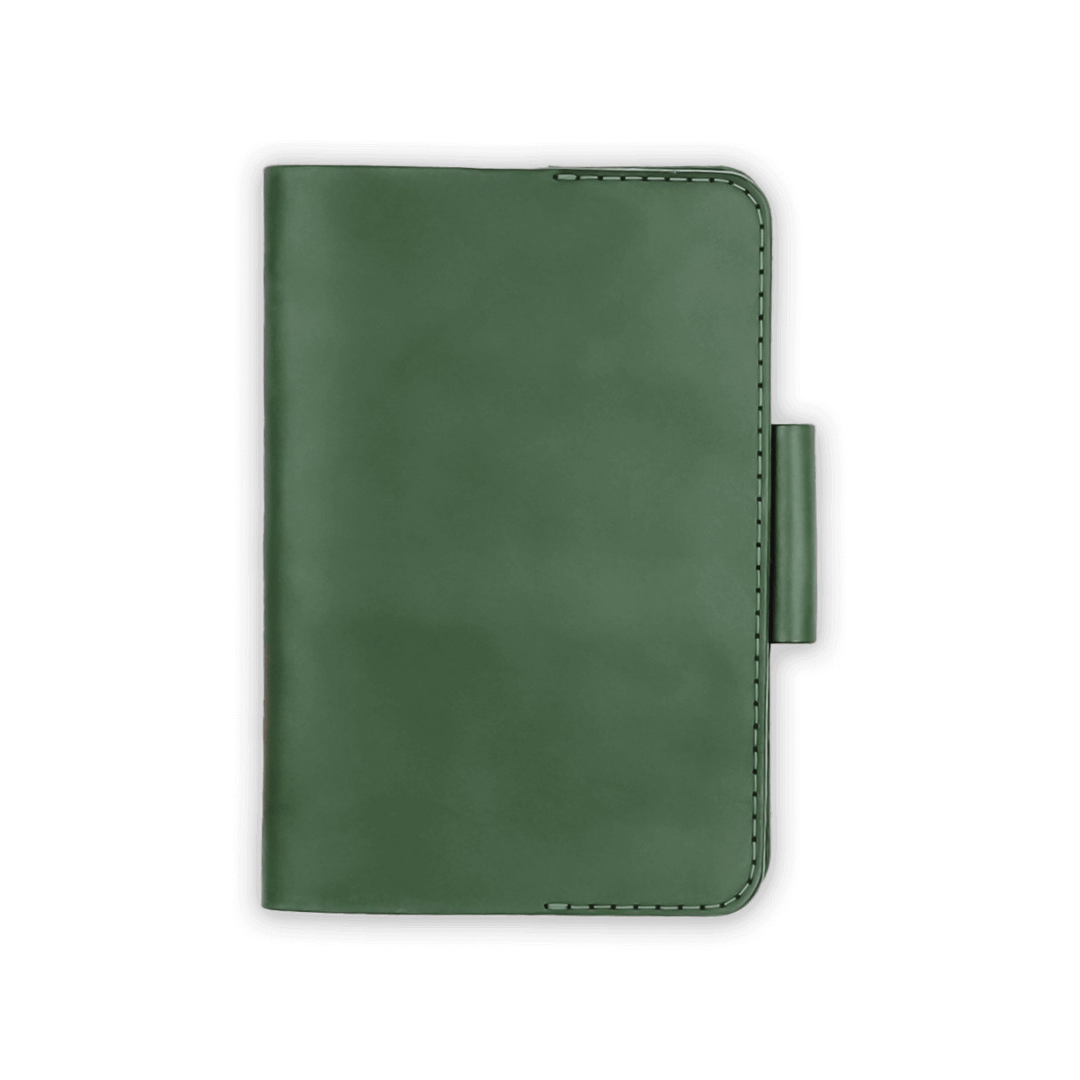 Green leather Golf Scorecard Holder with pencil holder.