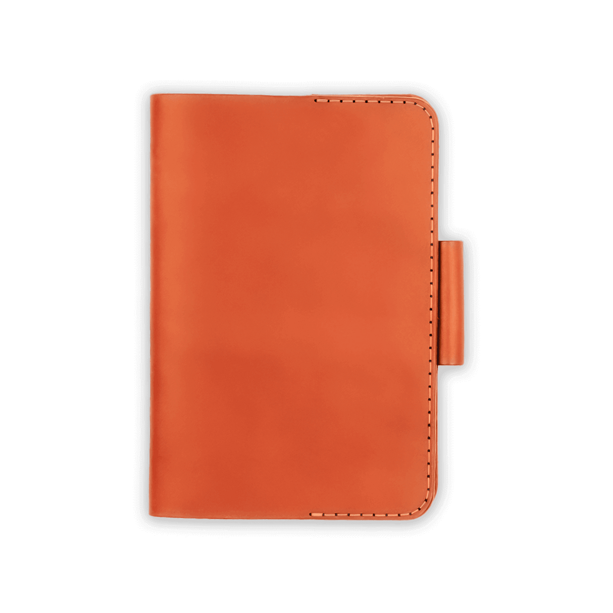 Orange leather Golf Scorecard Holder with pencil holder.