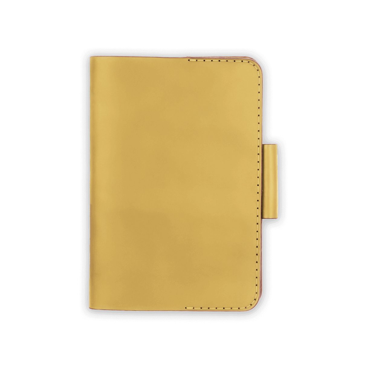 Yellow leather Golf Scorecard Holder with pencil holder.