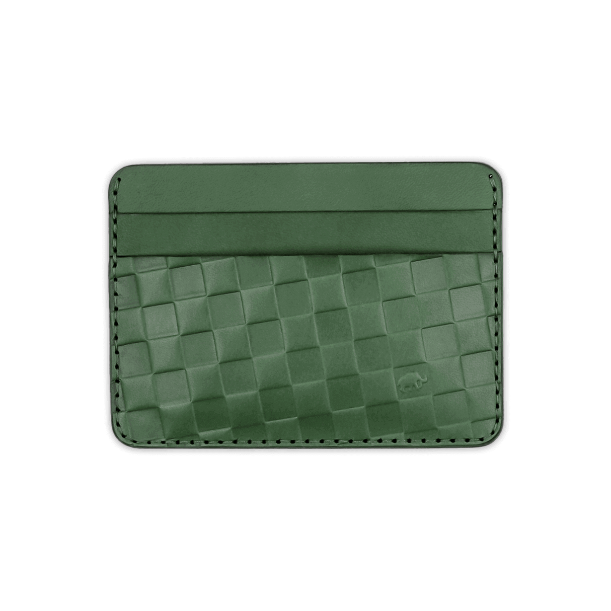 Green Checker Texture Half Wallet.