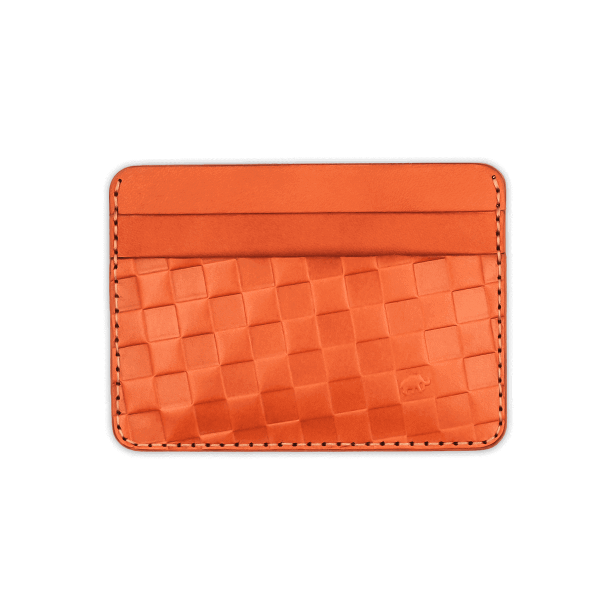 Orange Checker Texture Half Wallet.