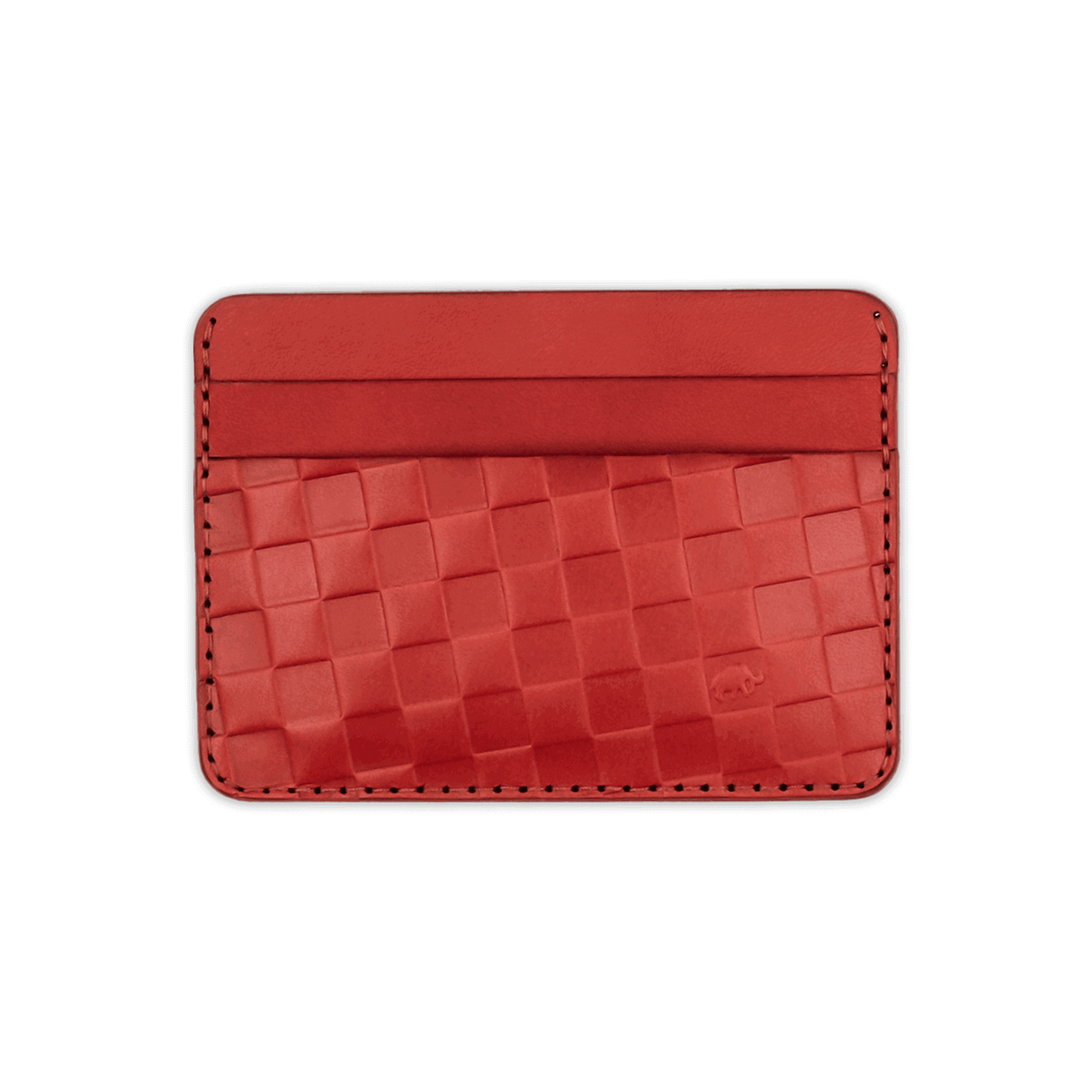 Red Checker Texture Half Wallet.