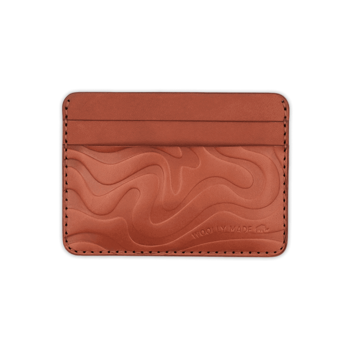 Brown Contour Texture Half Wallet.