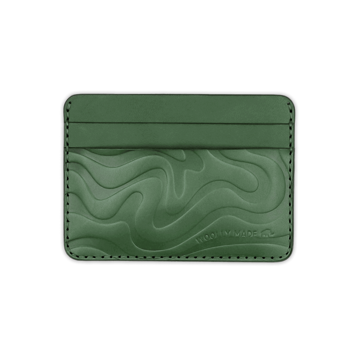 Green Contour Texture Half Wallet.