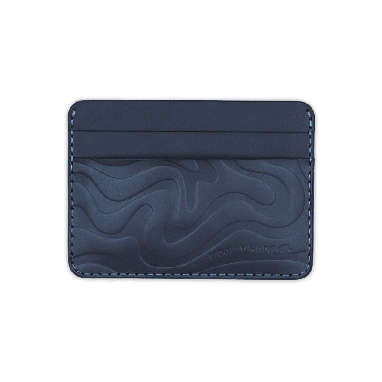 Navy Contour Texture Half Wallet.
