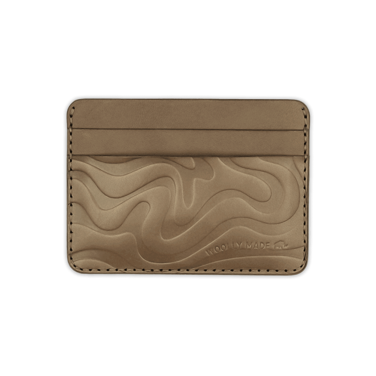 Olive Contour Texture Half Wallet.