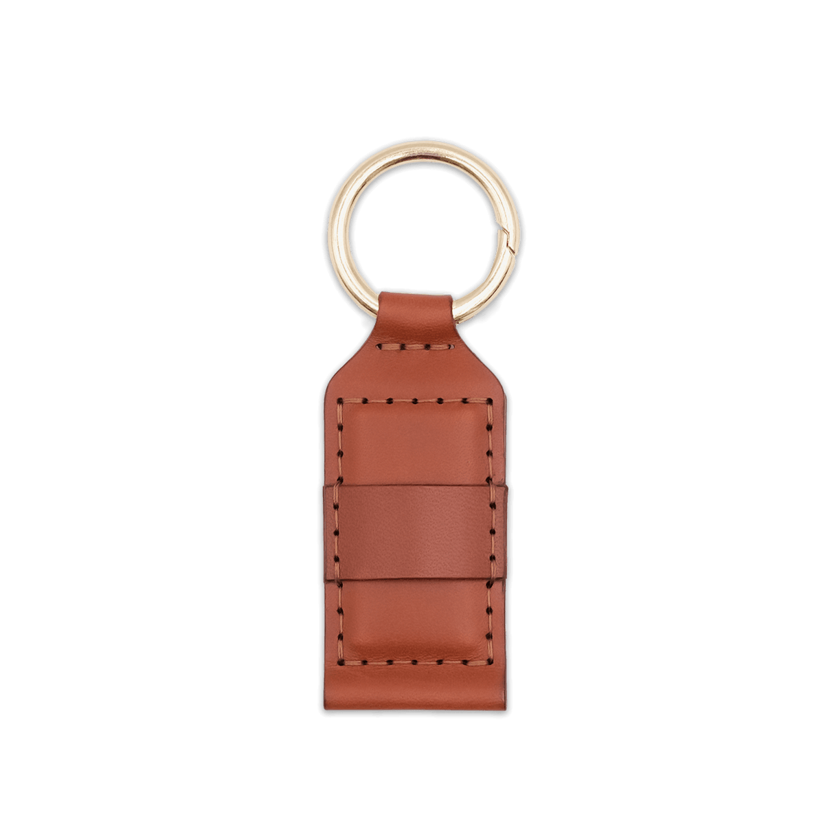 Back view of our Hat Clip in brown leather.
