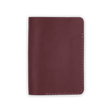 Burgundy leather Passport Cover closed view.
