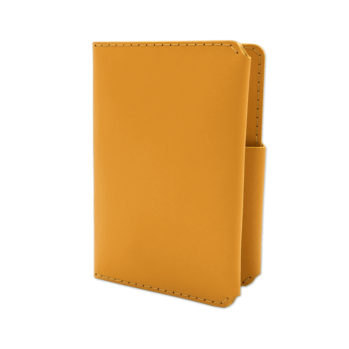 Gold leather Passport Wallet 3/4 angle view.