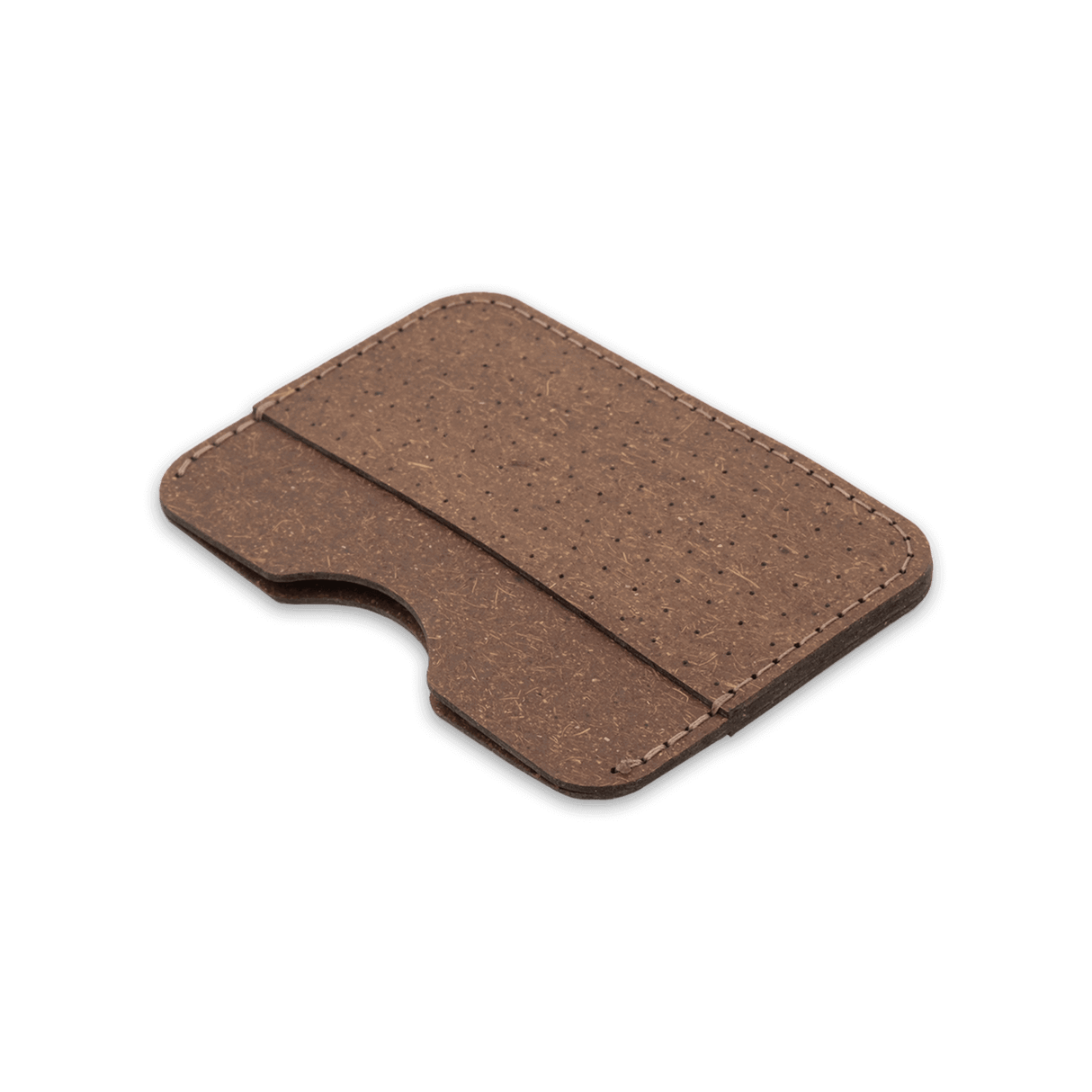 Plant leather Slim Wallet 3/4 angle view with decorative perforation.