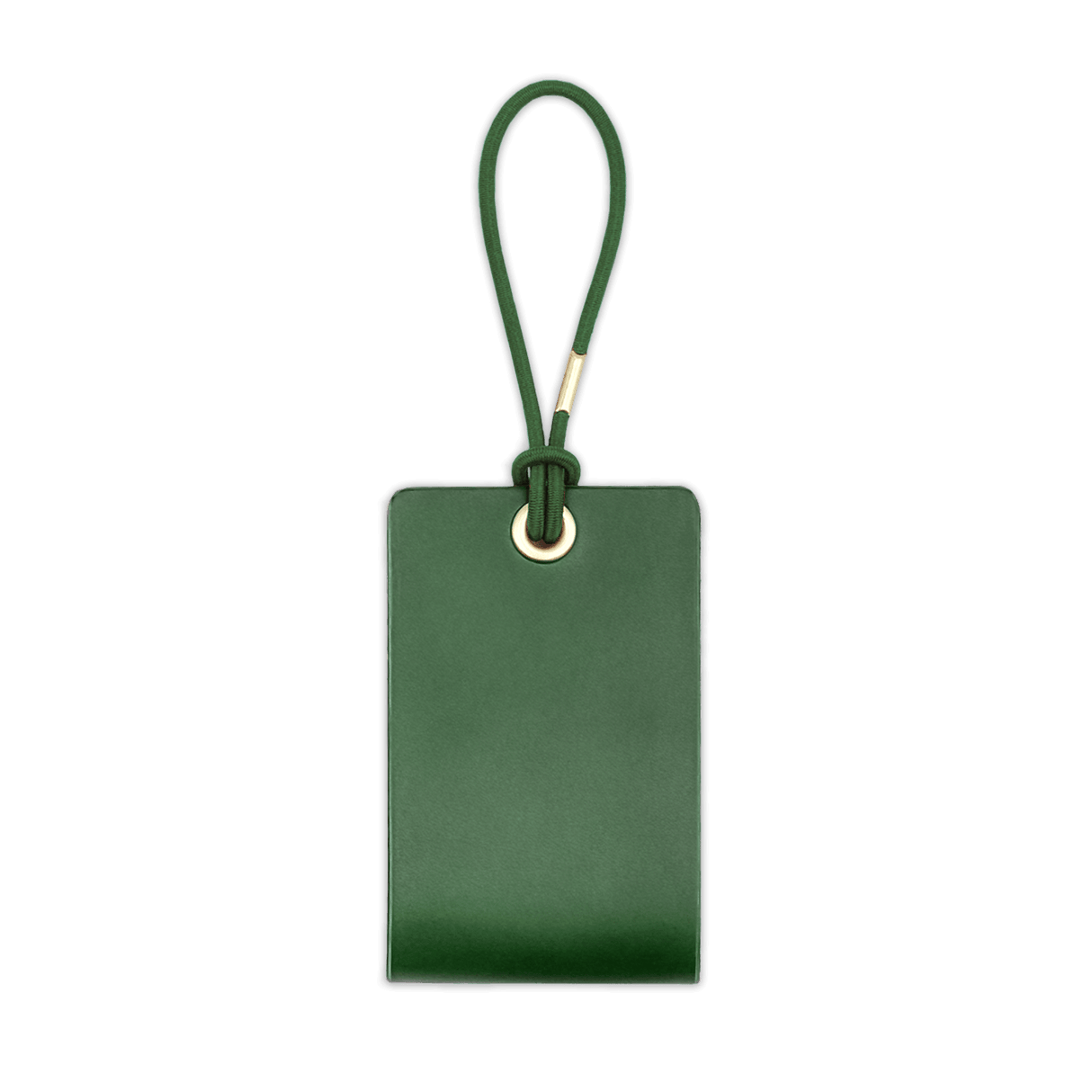Woolly Made Standard Luggage Tag in Green with elastic cord.