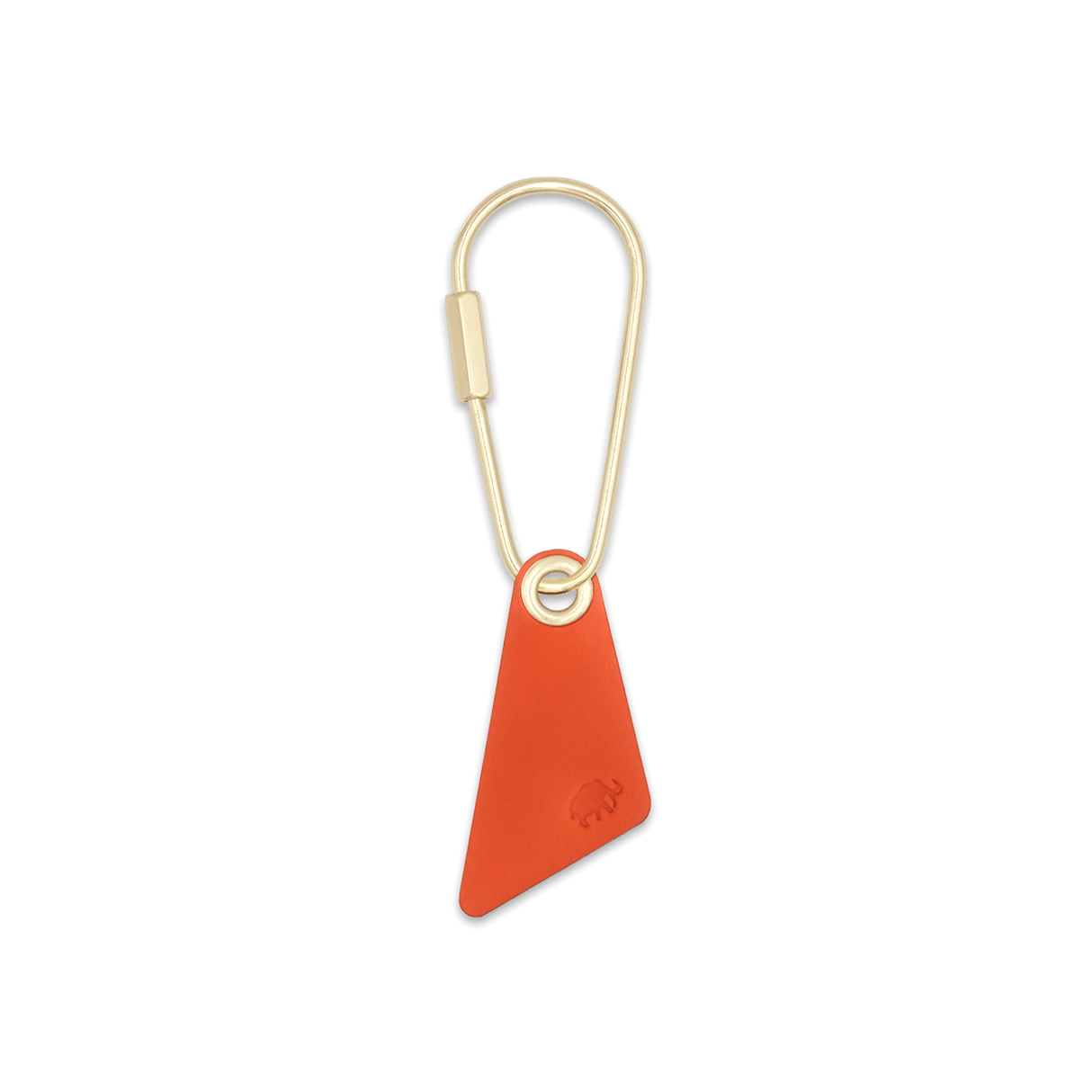 Teardrop Keychain in orange leather