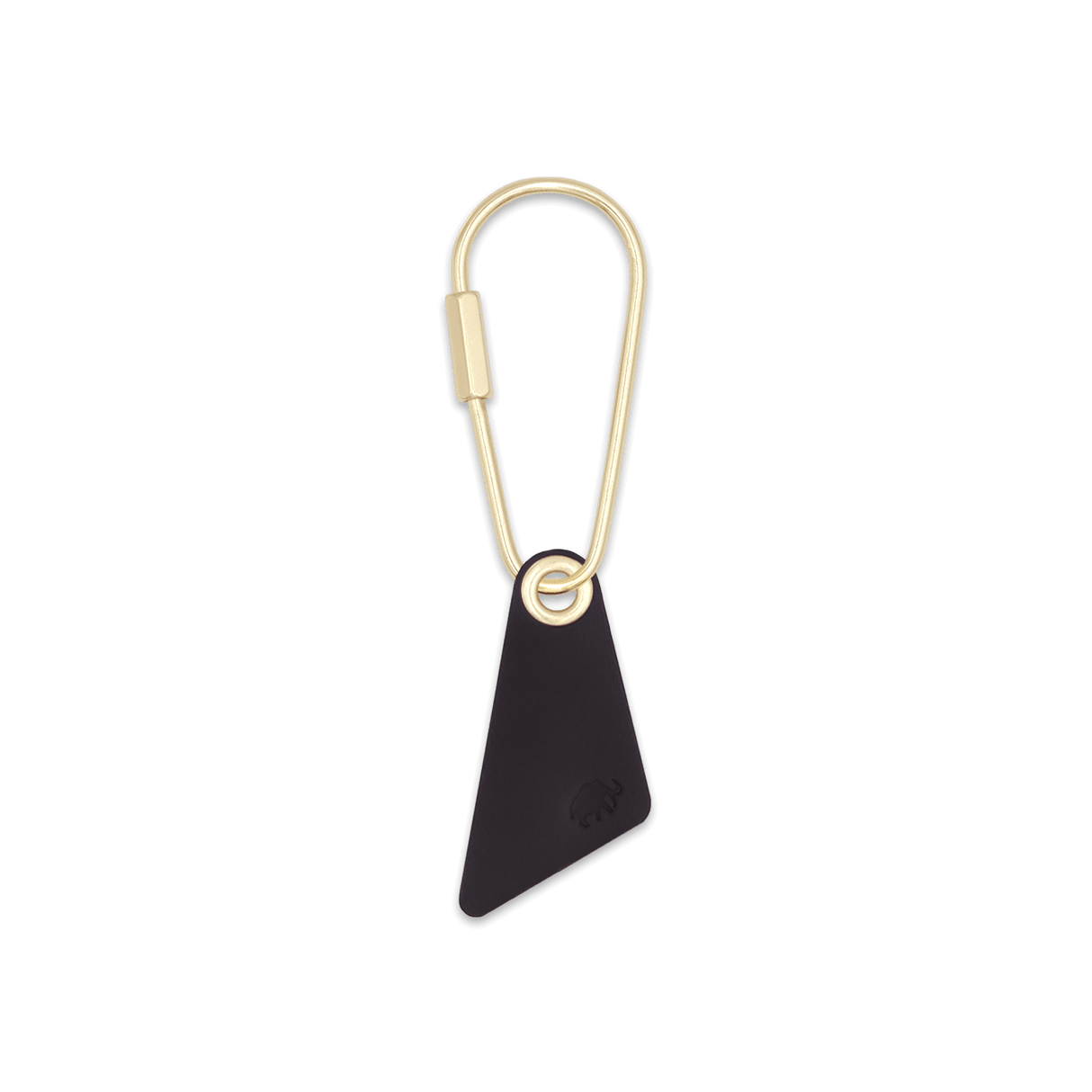 Teardrop Keychain in black leather.
