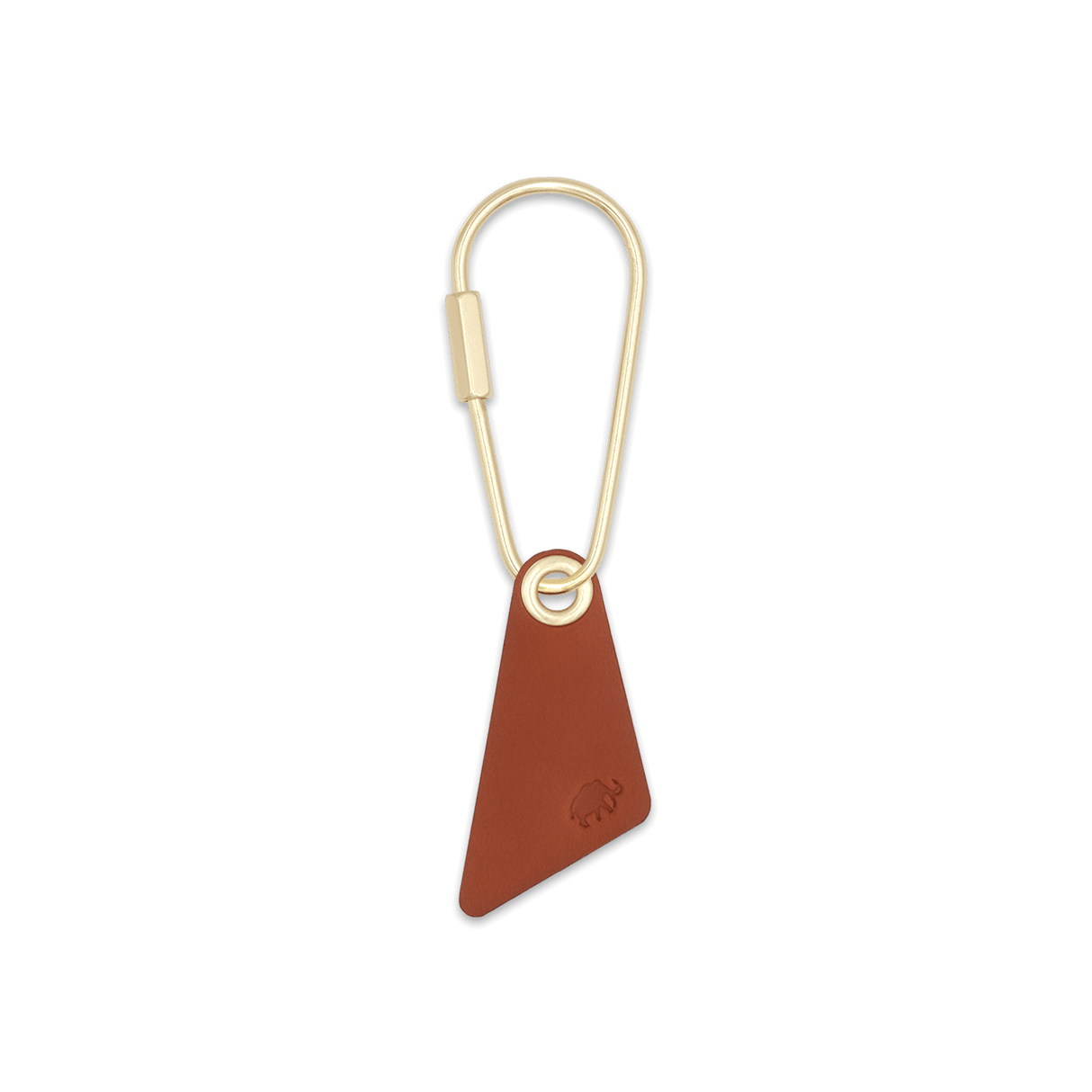Teardrop Keychain in brown leather.