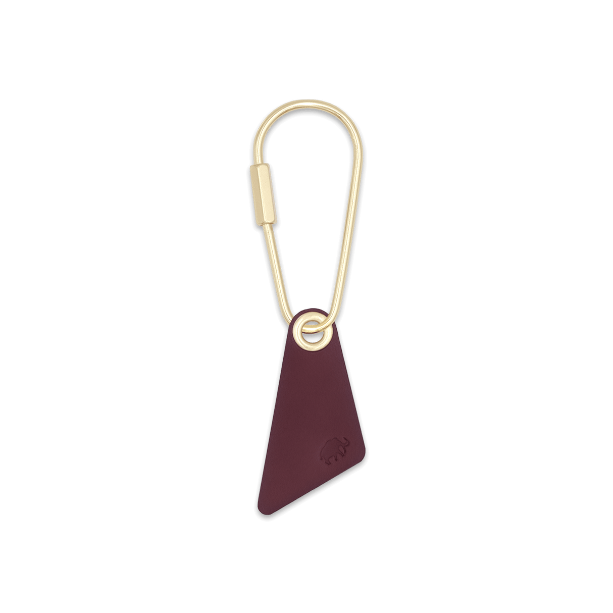 Teardrop Keychain in burgundy leather.