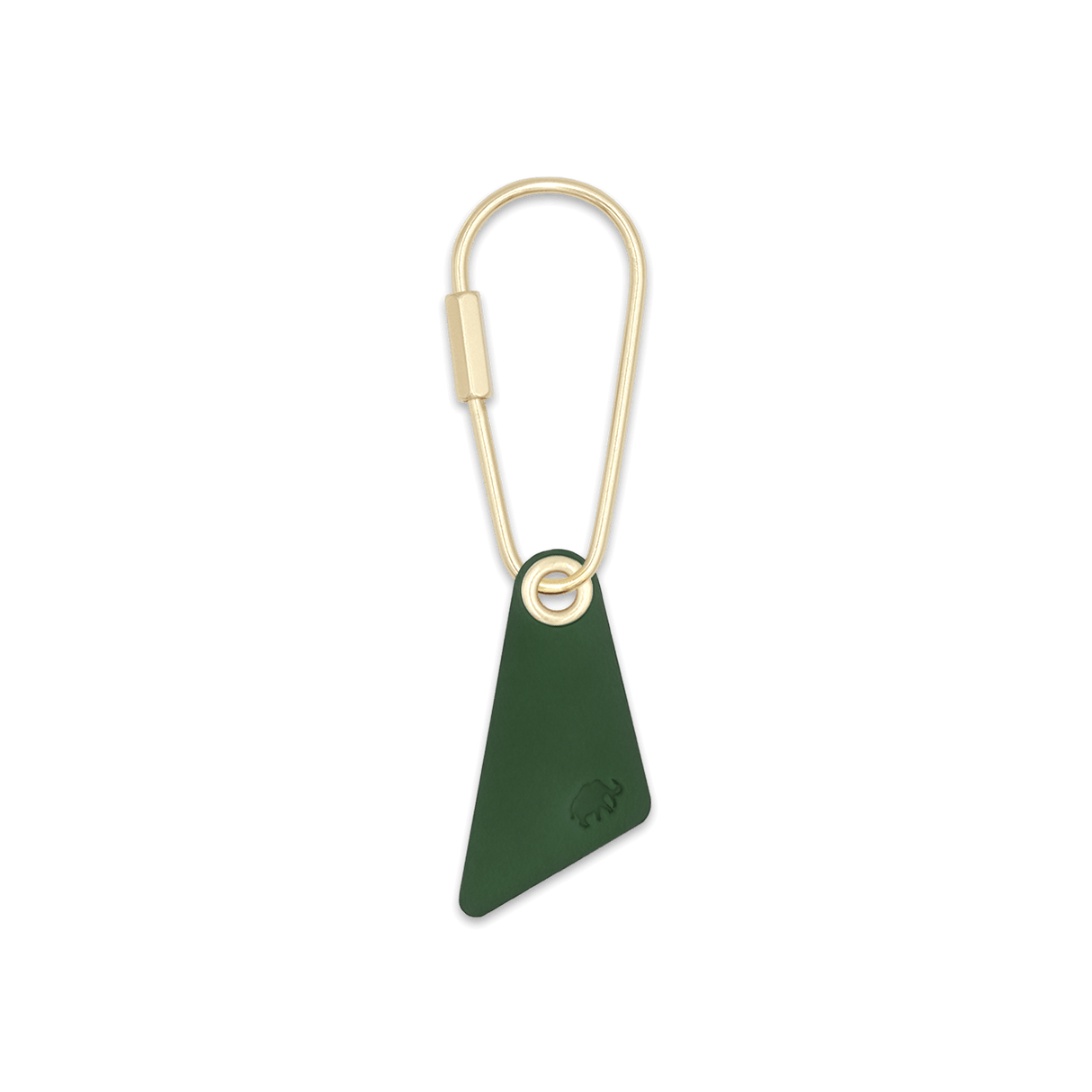Teardrop Keychain in green leather