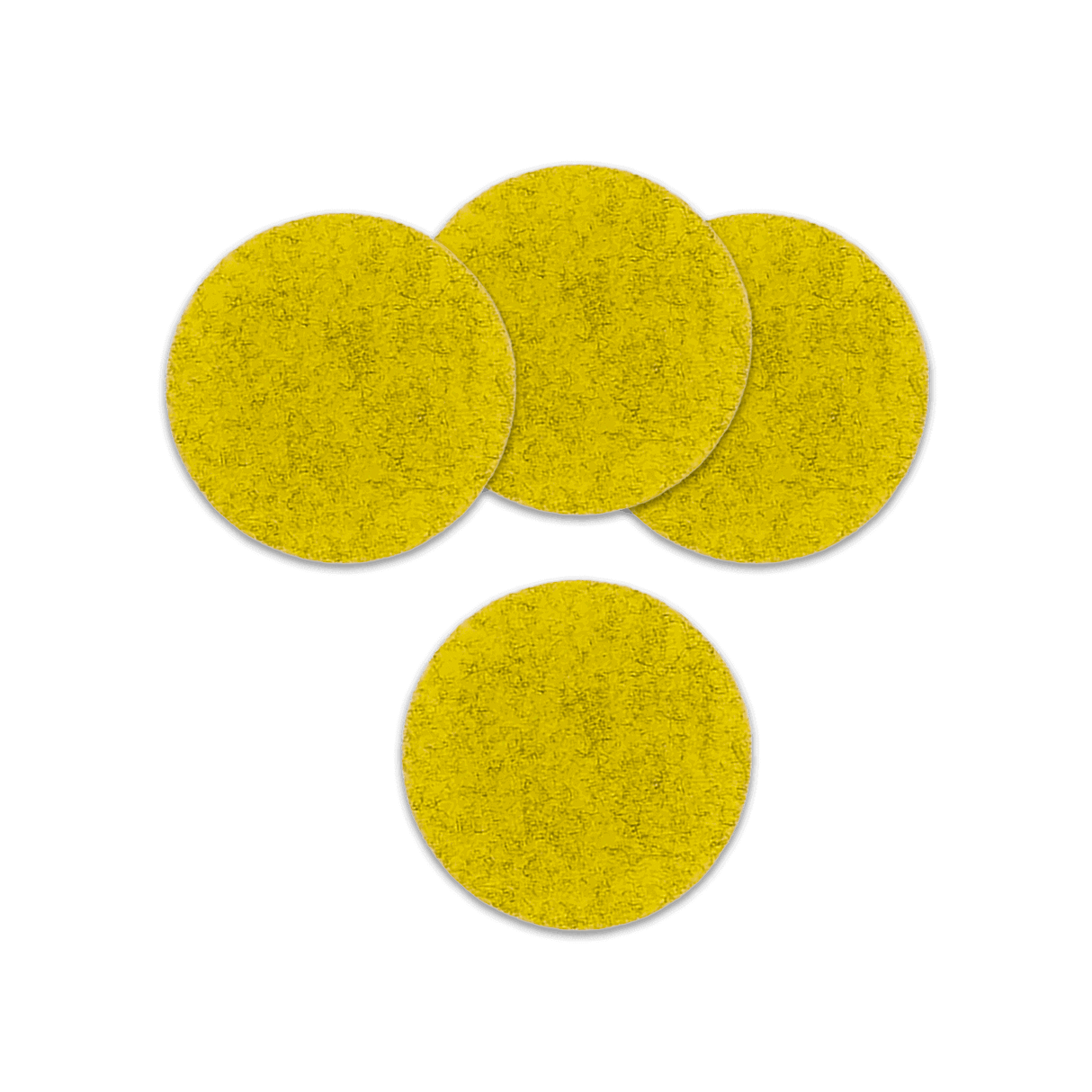 Yellow round Woolster set spread out.