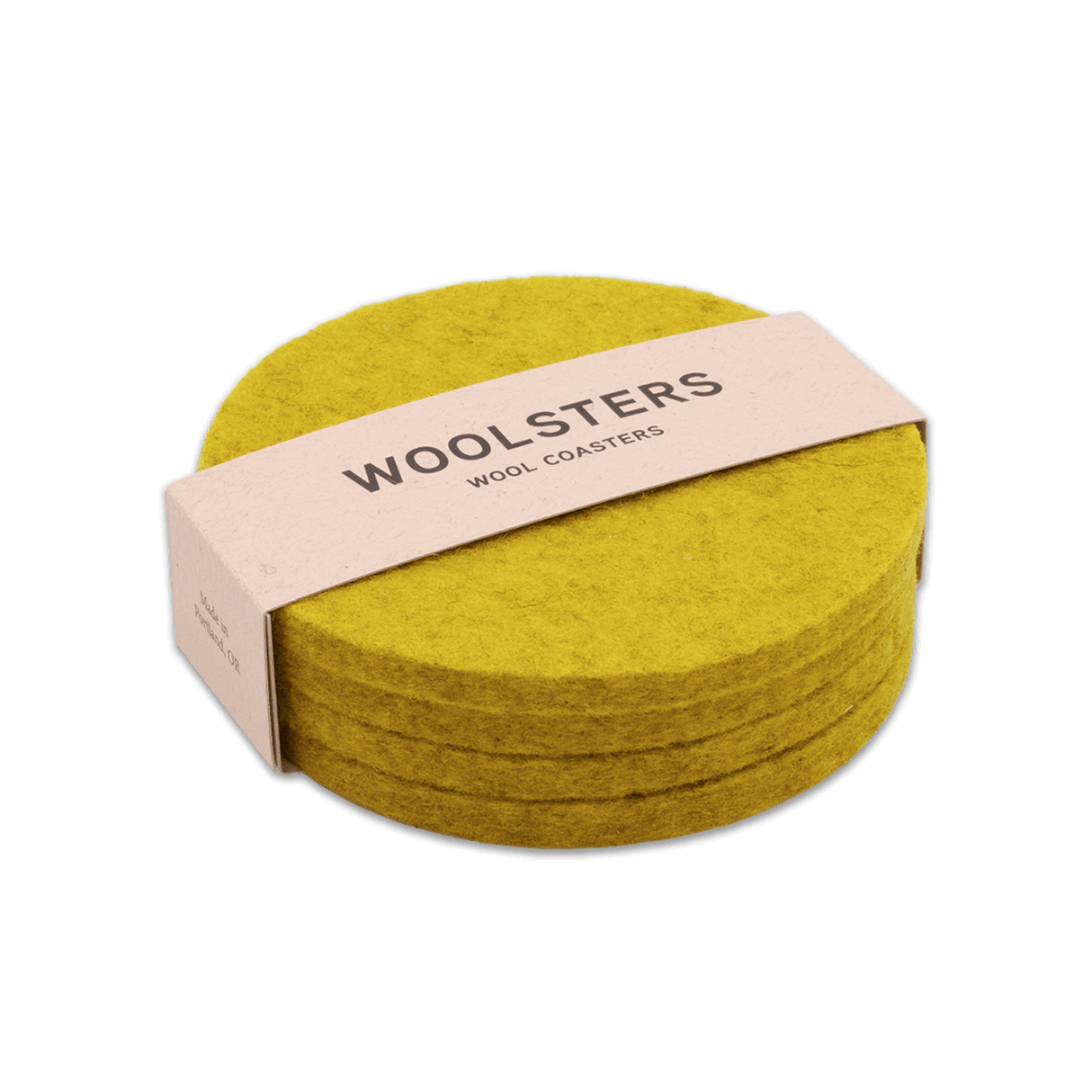 Yellow round Woolster set stacked.