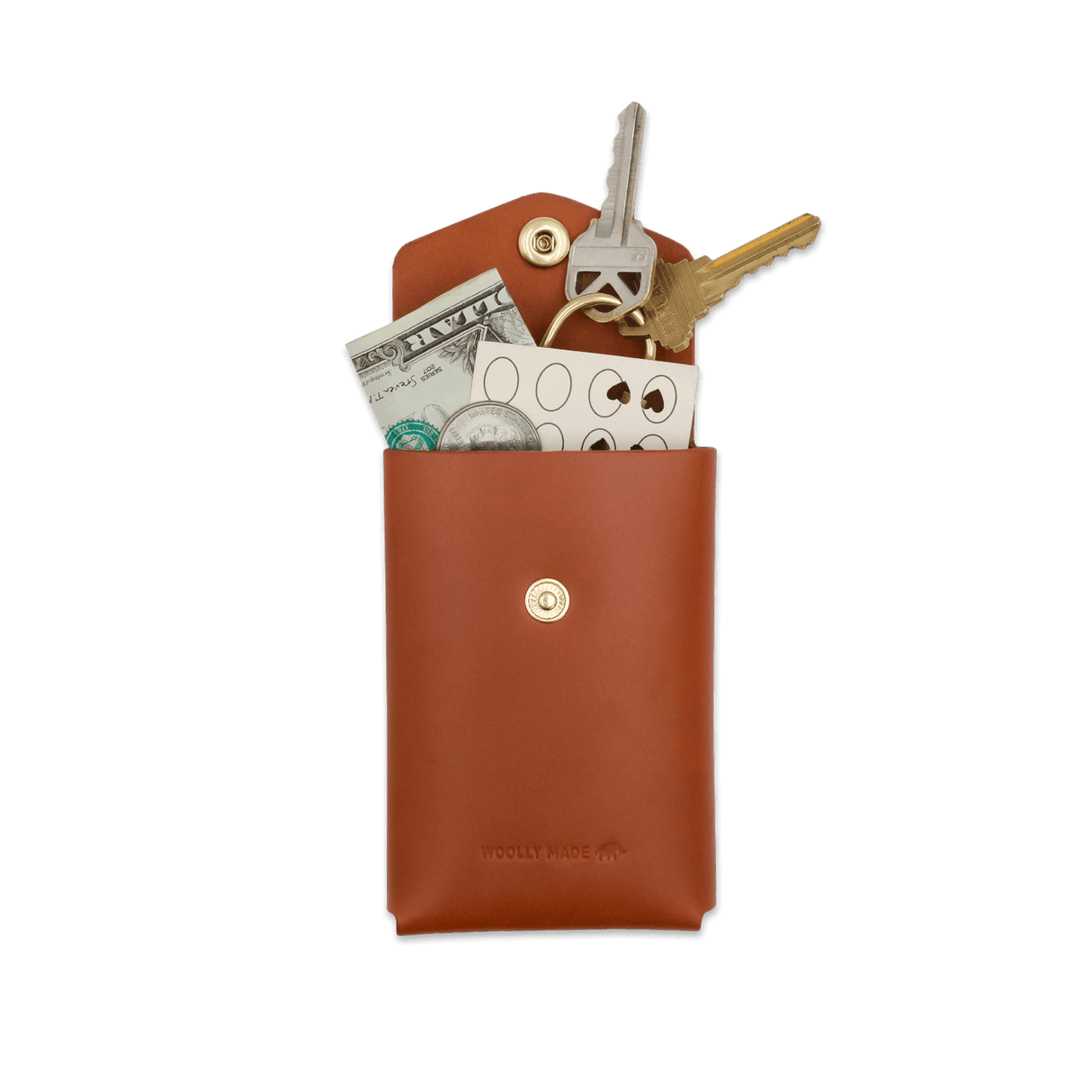 Cargo Wallet in brown leather back shot closed.