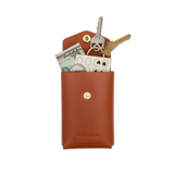 Cargo Wallet in brown leather back shot closed.