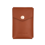 Cargo Wallet in brown leather back shot closed.
