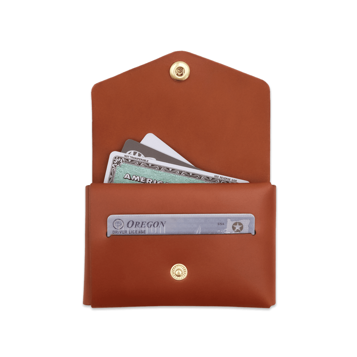 Cargo Wallet open in brown.