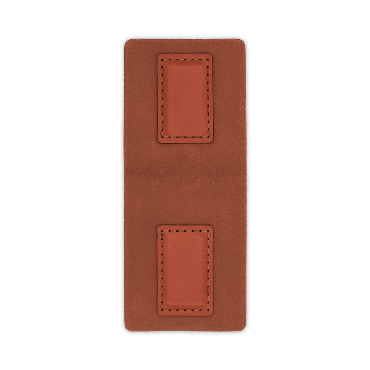 Brown leather Cash Magnet Wallet open top down view.