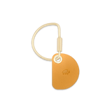 Gold Crescent Keychain with brass hardware.
