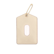 Tusk leather Luggage Tag with blank info card and window, and brass hardware.