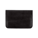 Black glazed leather Flip Wallet back view.