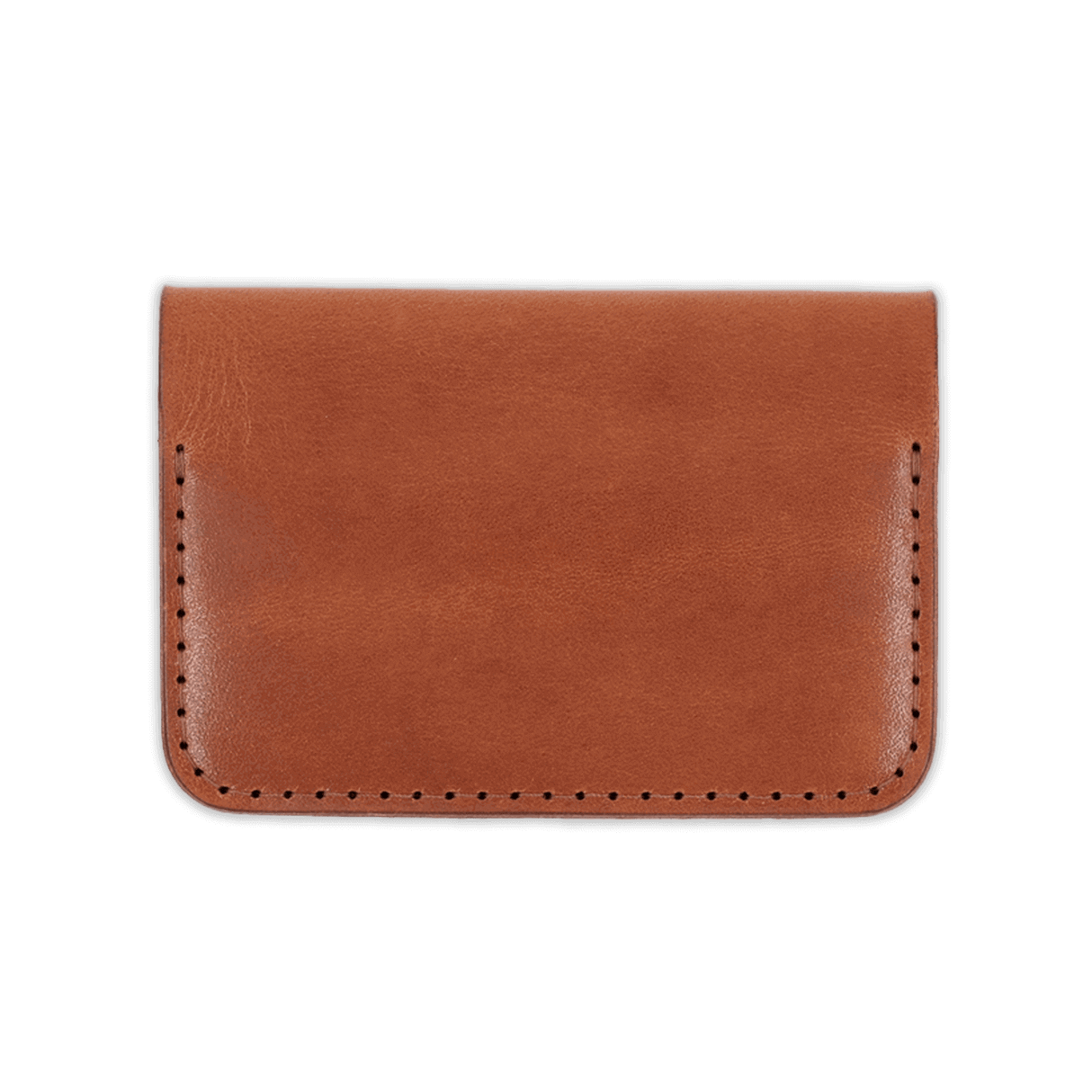 Brown glazed leather Flip Wallet back view.