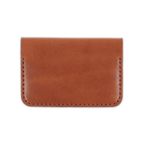 Brown glazed leather Flip Wallet back view.