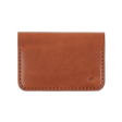 Brown glazed leather Flip Wallet with hand-pressed Woolly Made logo.