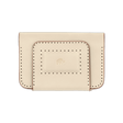 Tusk leather Founders Wallet open view with white cards.