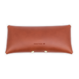 Glasses Case Brown  back shot with the Woolly Made logo debossing.