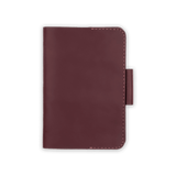 Burgundy leather Golf Scorecard Holder with pencil holder.