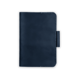 Navy leather Golf Scorecard Holder with pencil holder.