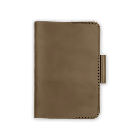 Olive leather Golf Scorecard Holder with pencil holder.