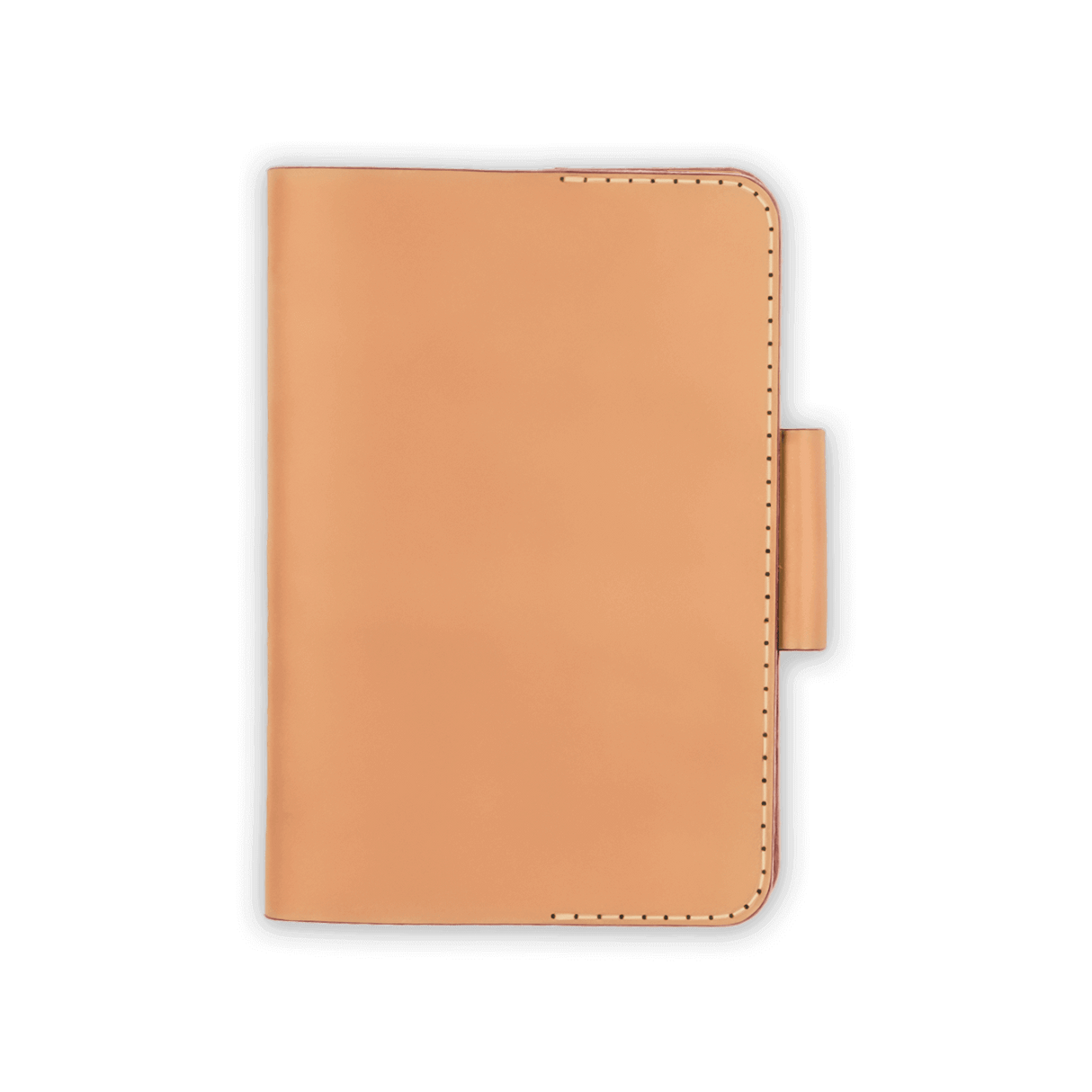 Tan leather Golf Scorecard Holder with pencil holder.