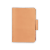 Tan leather Golf Scorecard Holder with pencil holder.